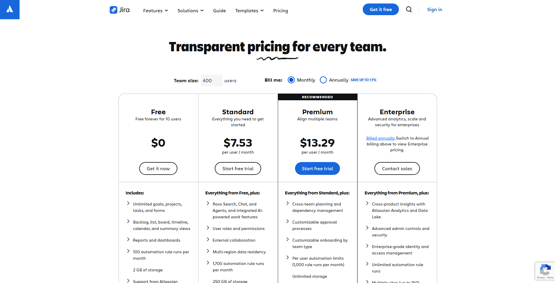 Jira Pricing