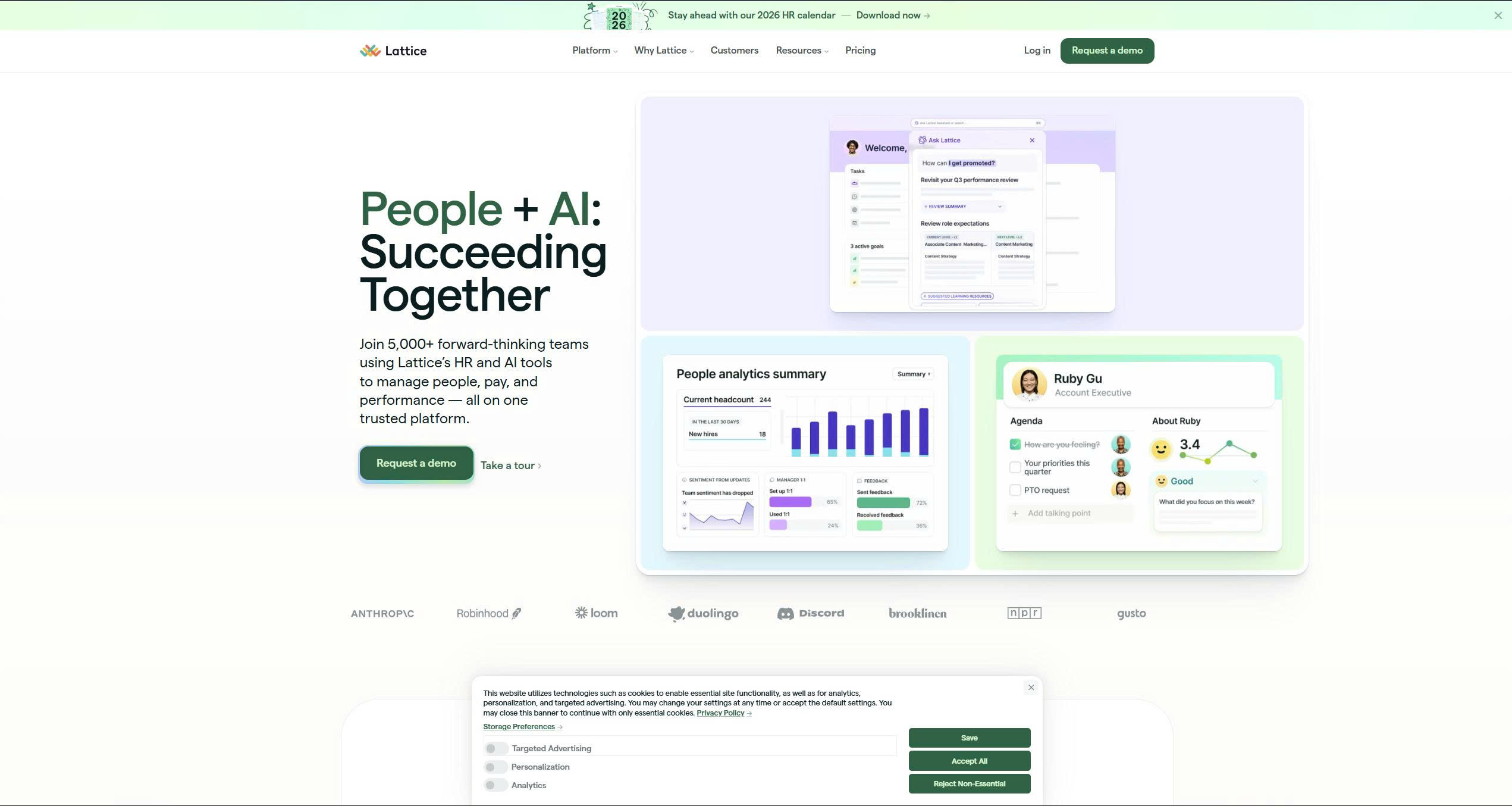 Lattice Employee Engagement Tool Homepage