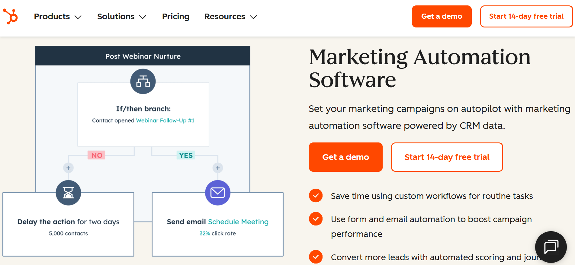 Hubspot webpage
