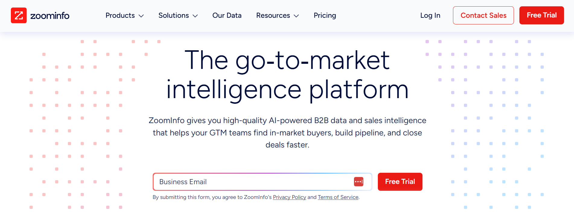 Zoominfo webpage