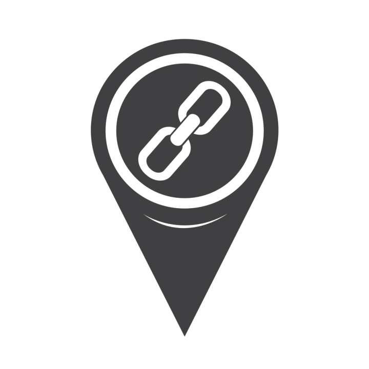 pin map icon with chain