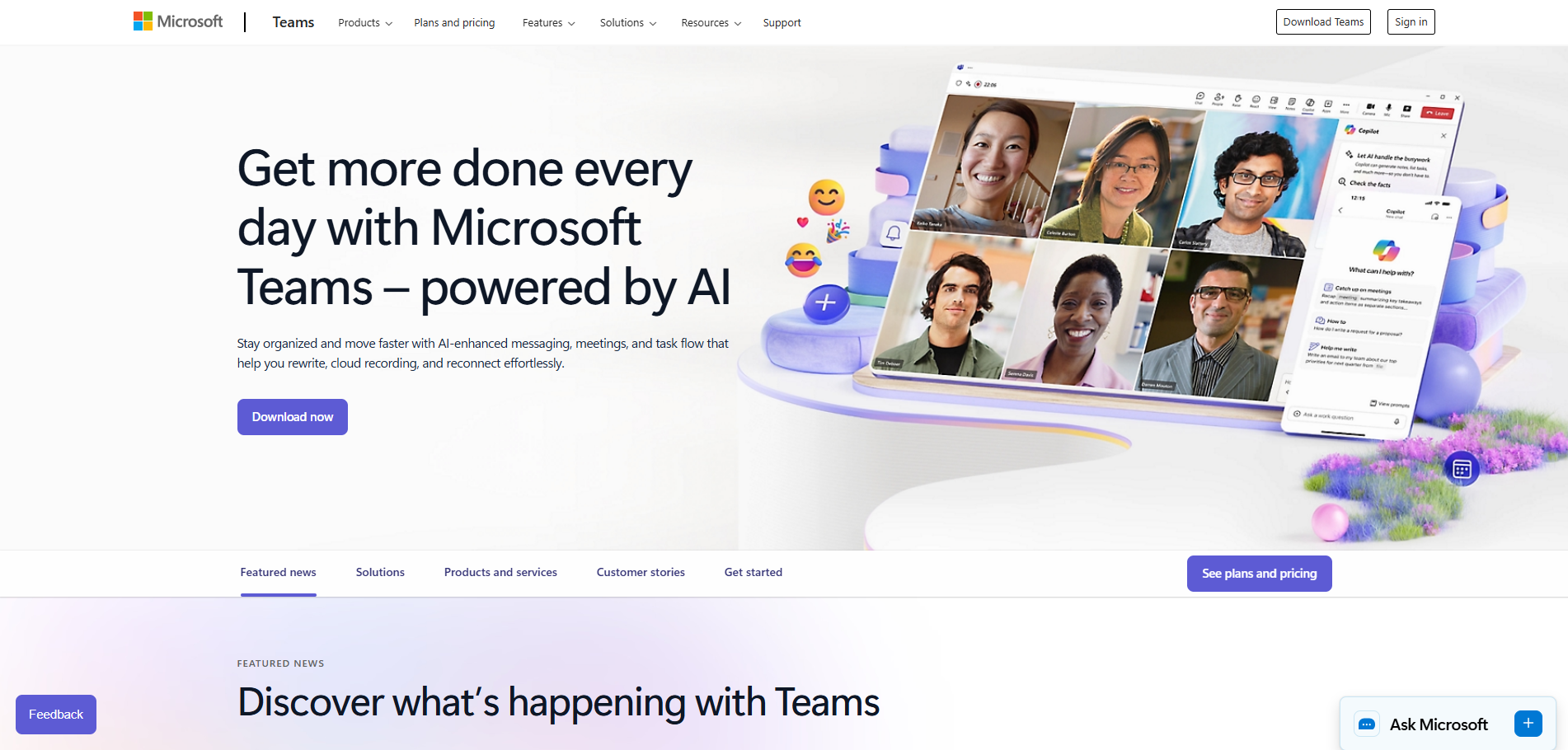 Microsoft Teams Homepage