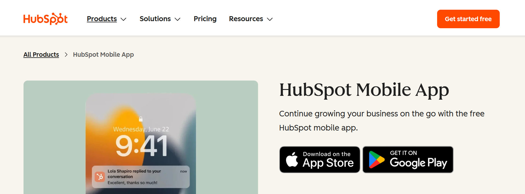 Hubspot webpage