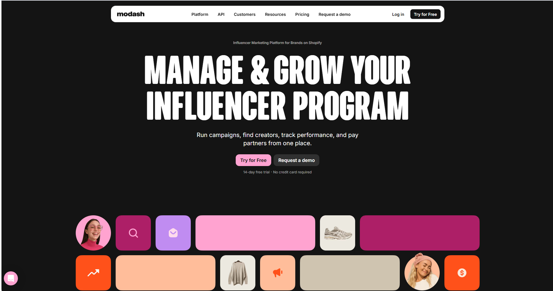 Modash Tiktok Tool Homepage