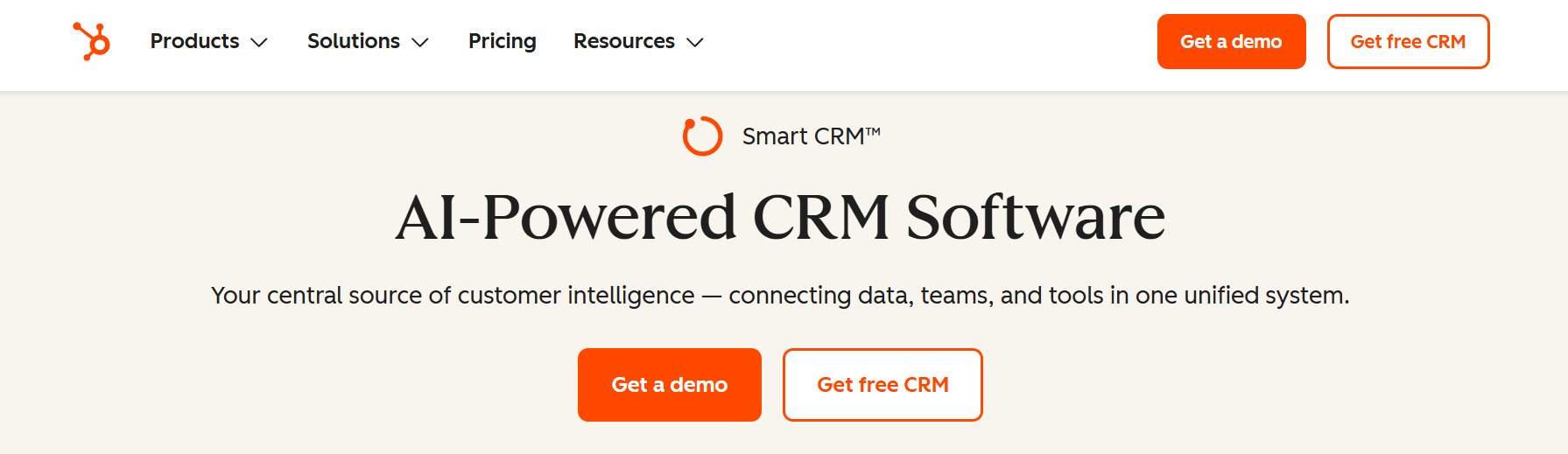 Hubspot webpage