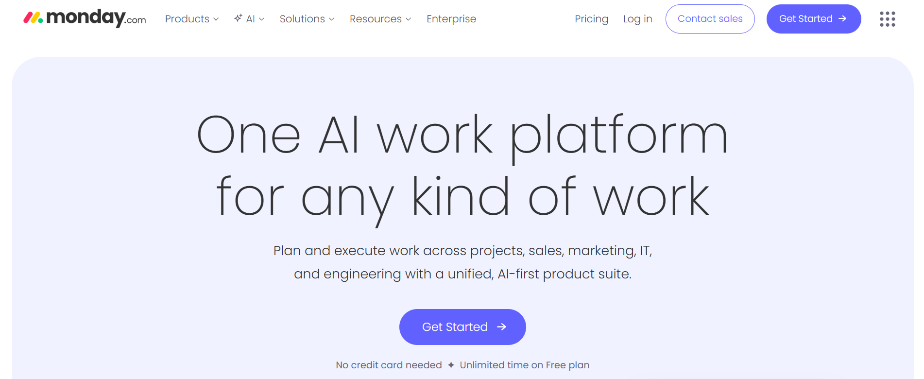 monday.com webpage