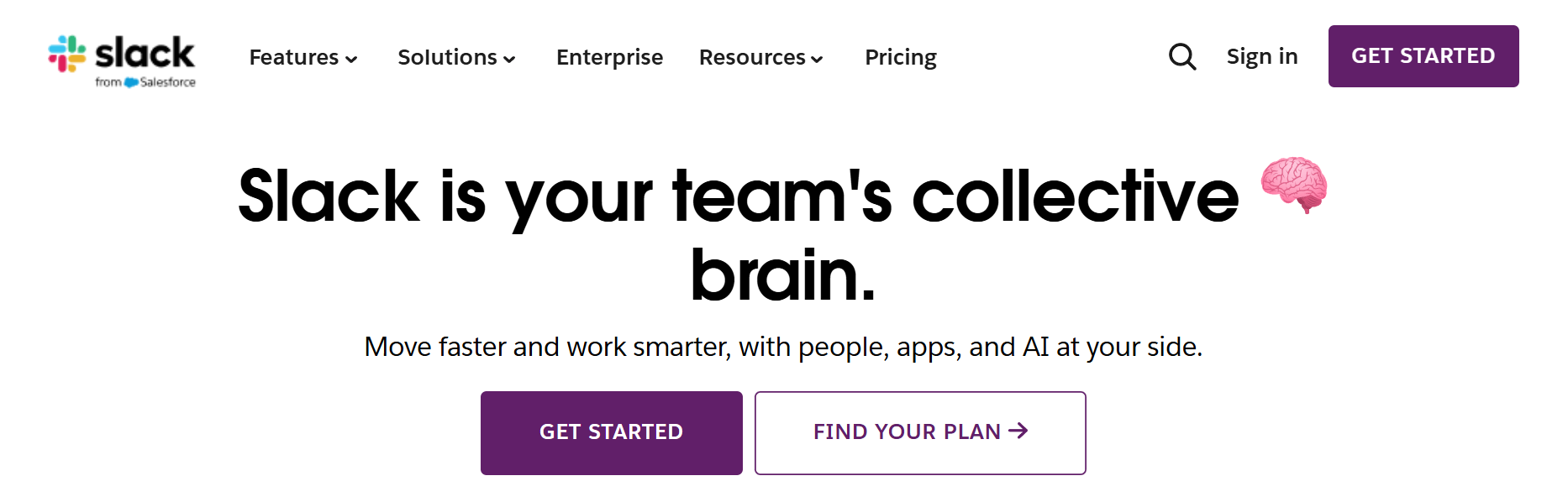 Slack webpage