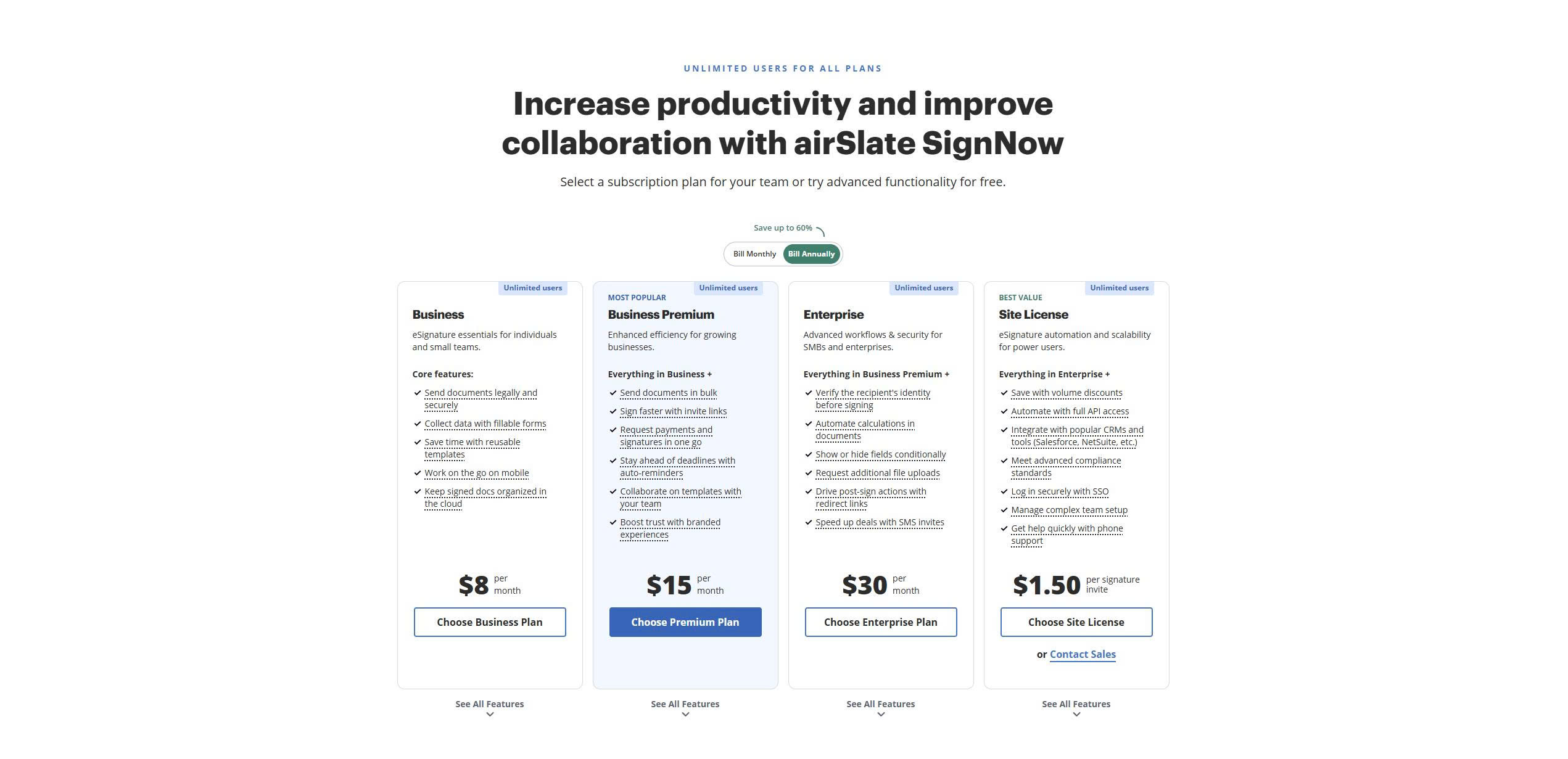 SignNow Pricing Plans