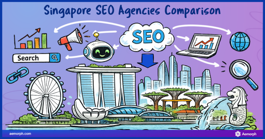 SIngapore landmark and seo elements like keyword research, link building etc.