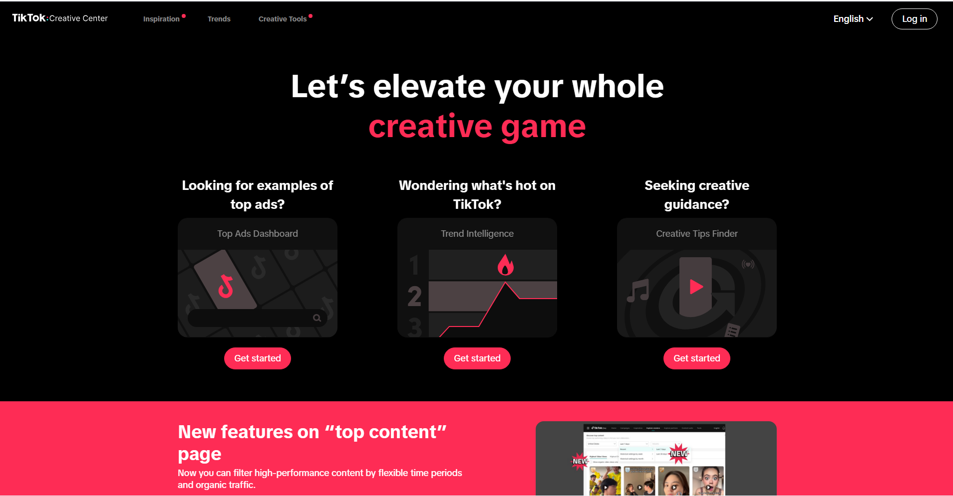 Tiktok Creative Centre Homepage