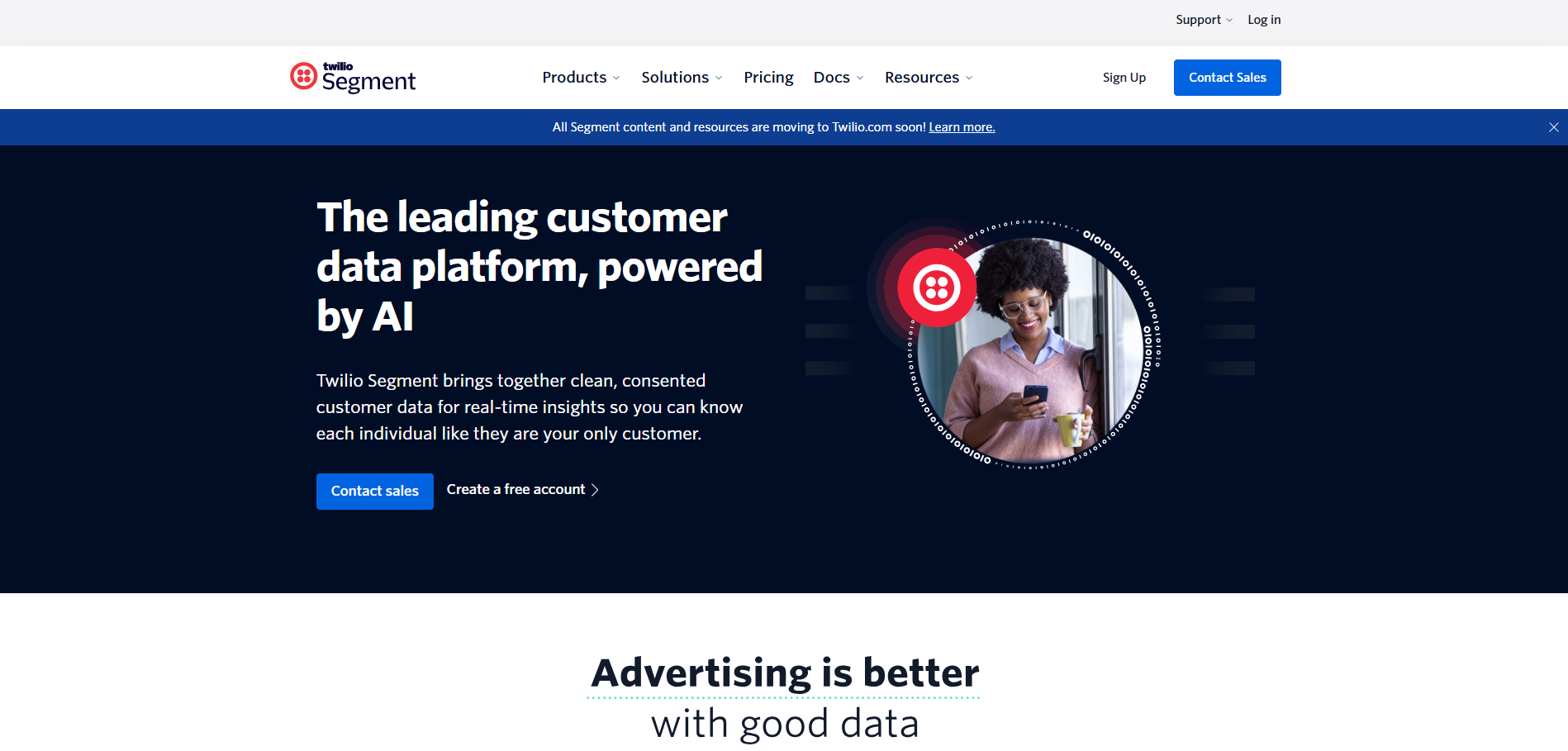Twilio Segment Homepage