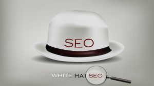 SEO text on a white hat