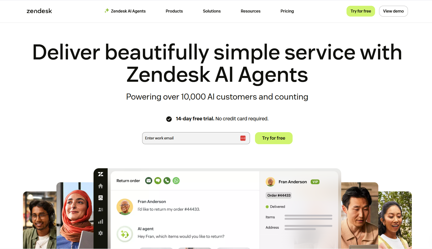 Zendesk Live Chat Tool Homepage